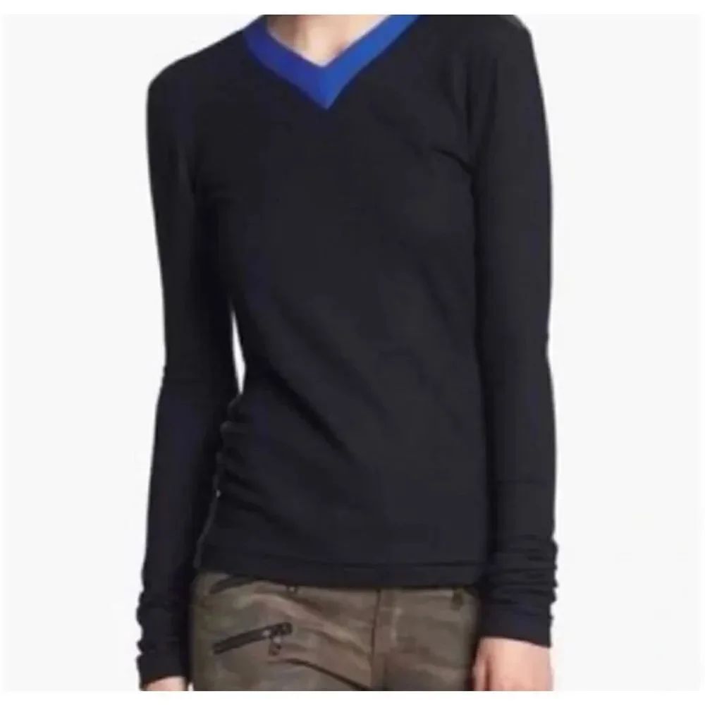 Rag & Bone - Size xs Color Block Cashmere Blend V-Neck Sweater